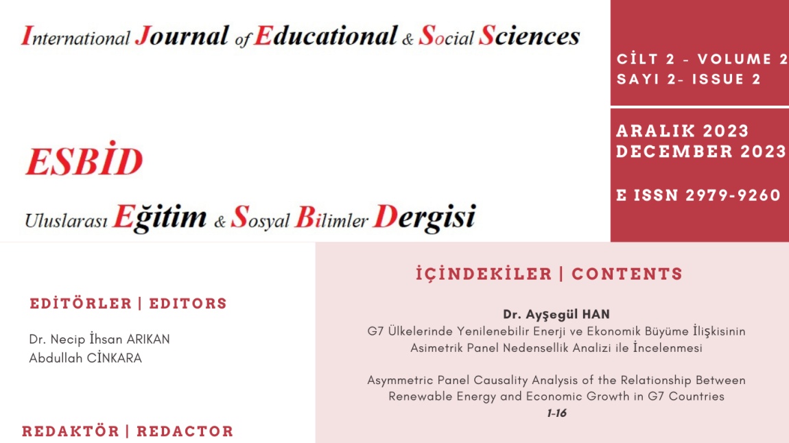 ESBİD Uluslararası Eğitim ve Sosyal Bilimler Dergisi 3. Sayısı Yayımlandı